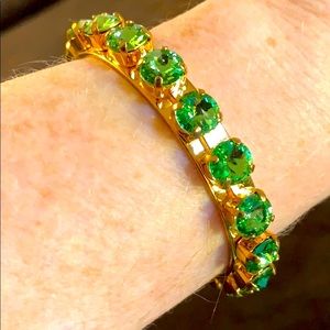 Peridot Swarovski Crystal Green Rhinestone Cuf